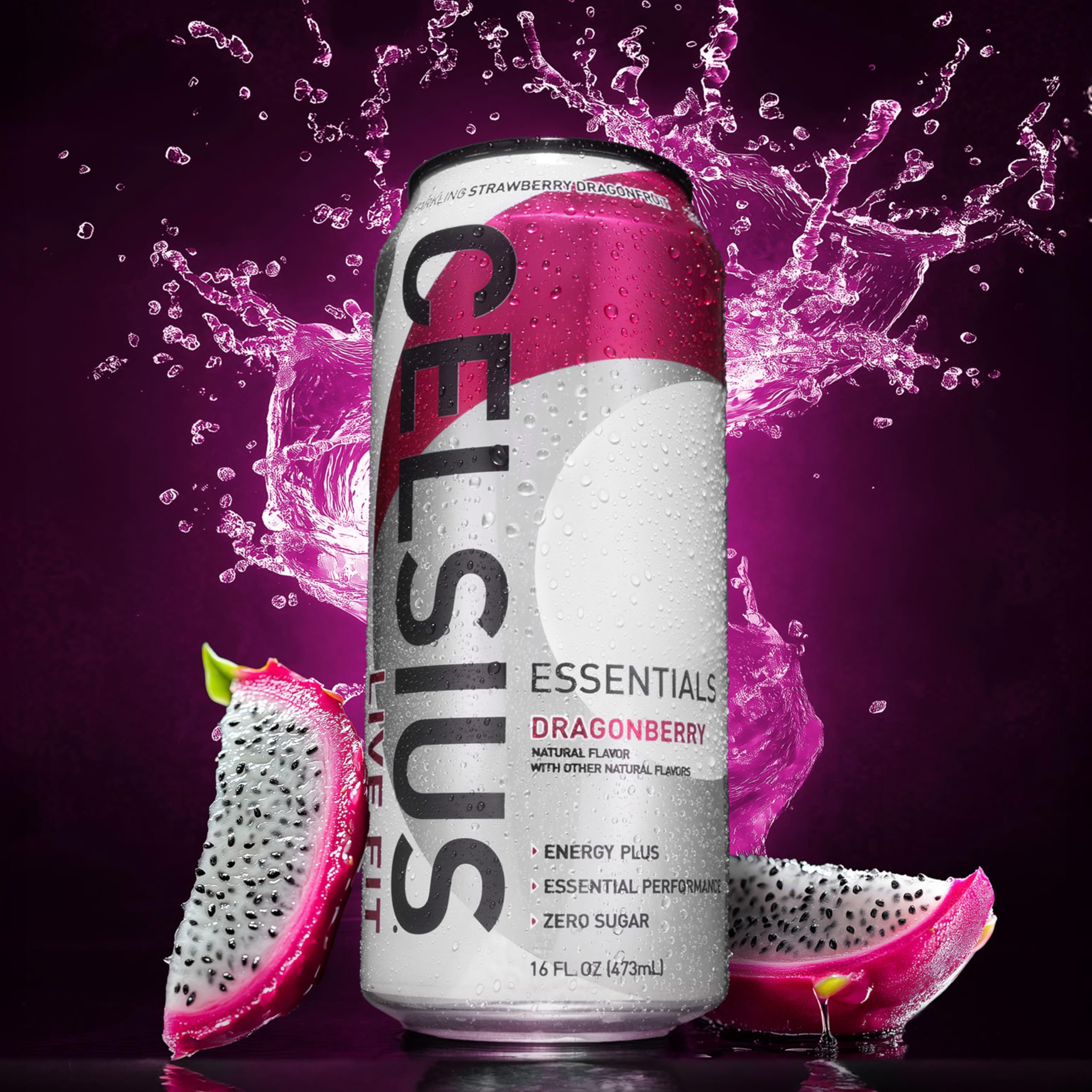 Amazon.com : CELSIUS ESSENTIALS™ Sparkling Dragonberry, Sugar Free